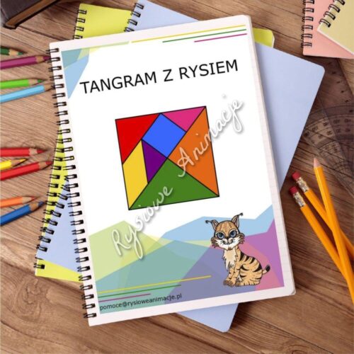 tangram z rysiem pomoce naukowe dla dzieci