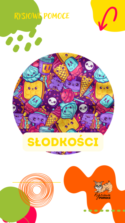 słodkości wzór na giga kapciach produkt dla animatora Łódź