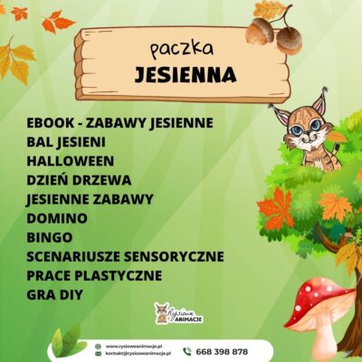 paczka jesienna dzień drzewa aktywności