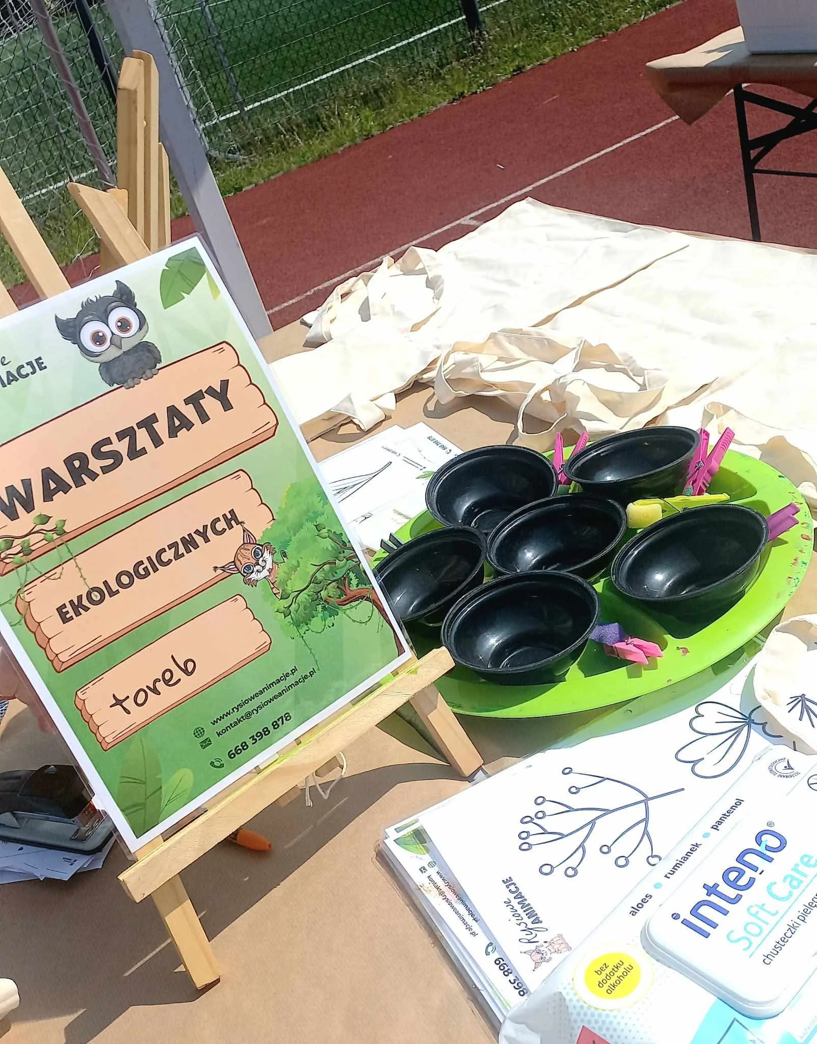 Warsztaty ekologiczne z torbami materiałowymi malowanie eko toreb