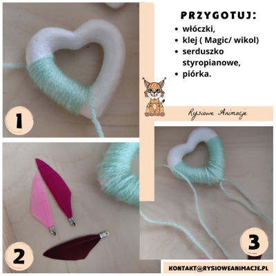 serce styropianowe zawieszka